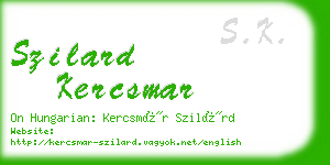 szilard kercsmar business card